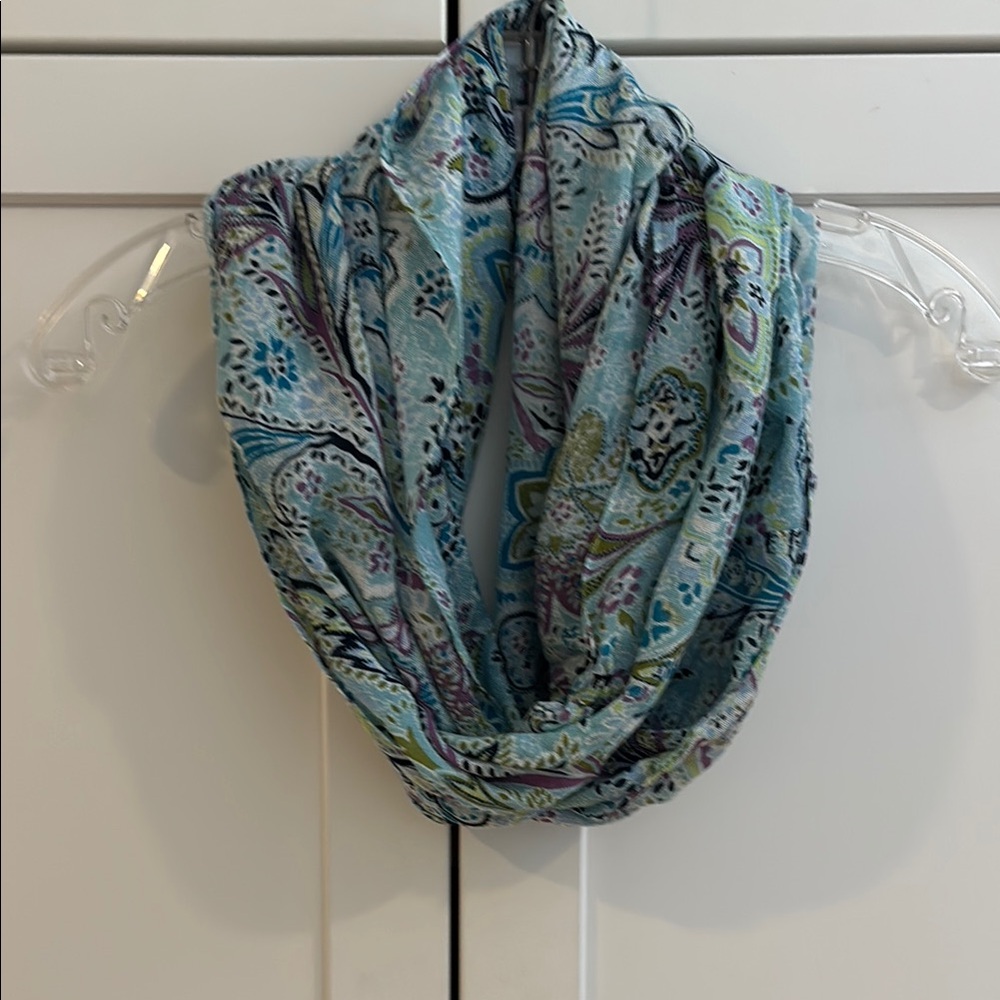 J Jill Paisley Infinity Scarf. 53% Modal. 41% Rayon. Floral Paisley Print.